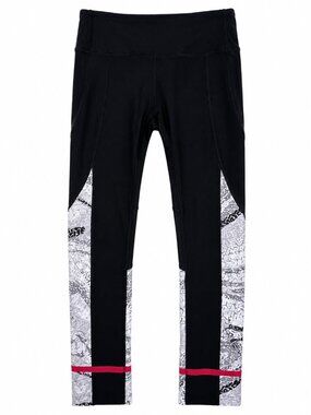 MPG Women’s Colour Block Athletic Leggings Black White Red Yoga Walking Size M